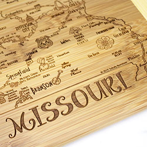 Image of Totally Bamboo A Slice of Life Missouri Engraved Map Cutting Board
