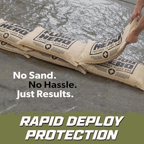 Image of Flood Hero 2 x 1 ft Water Activated Sandbags - 6 Pack Flood Bag Barriers