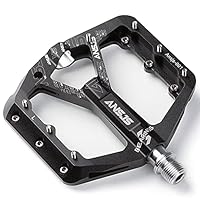 HYSENM Pédales Plates VTT - Pédales Vélo Alliage Aluminium 3 Roulements 9/16 Pouces