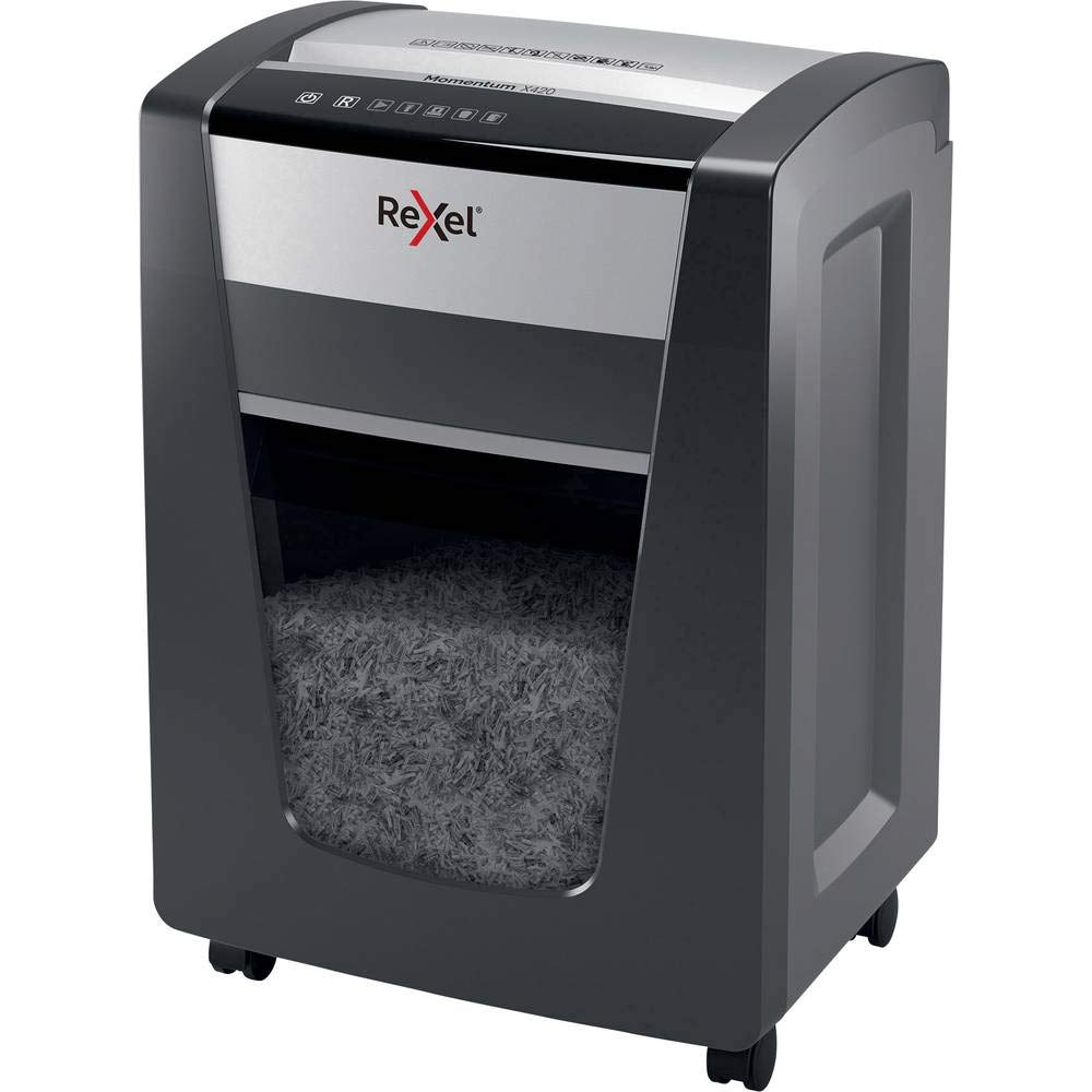 REXEL Momentum X420, Distruggidocumenti Manuale, 22-20 Fogli A4 (70-80 gr/mq), Taglio a Frammento, Livello di sicurezza P-4, per Uso Personale/Piccoli Uffici, Capacità 30 Litri, 2104578EU