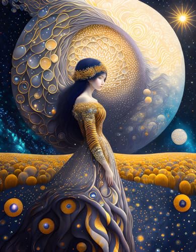 Affiche toile Solar Wind Girl Universe poster espace 58 x 90