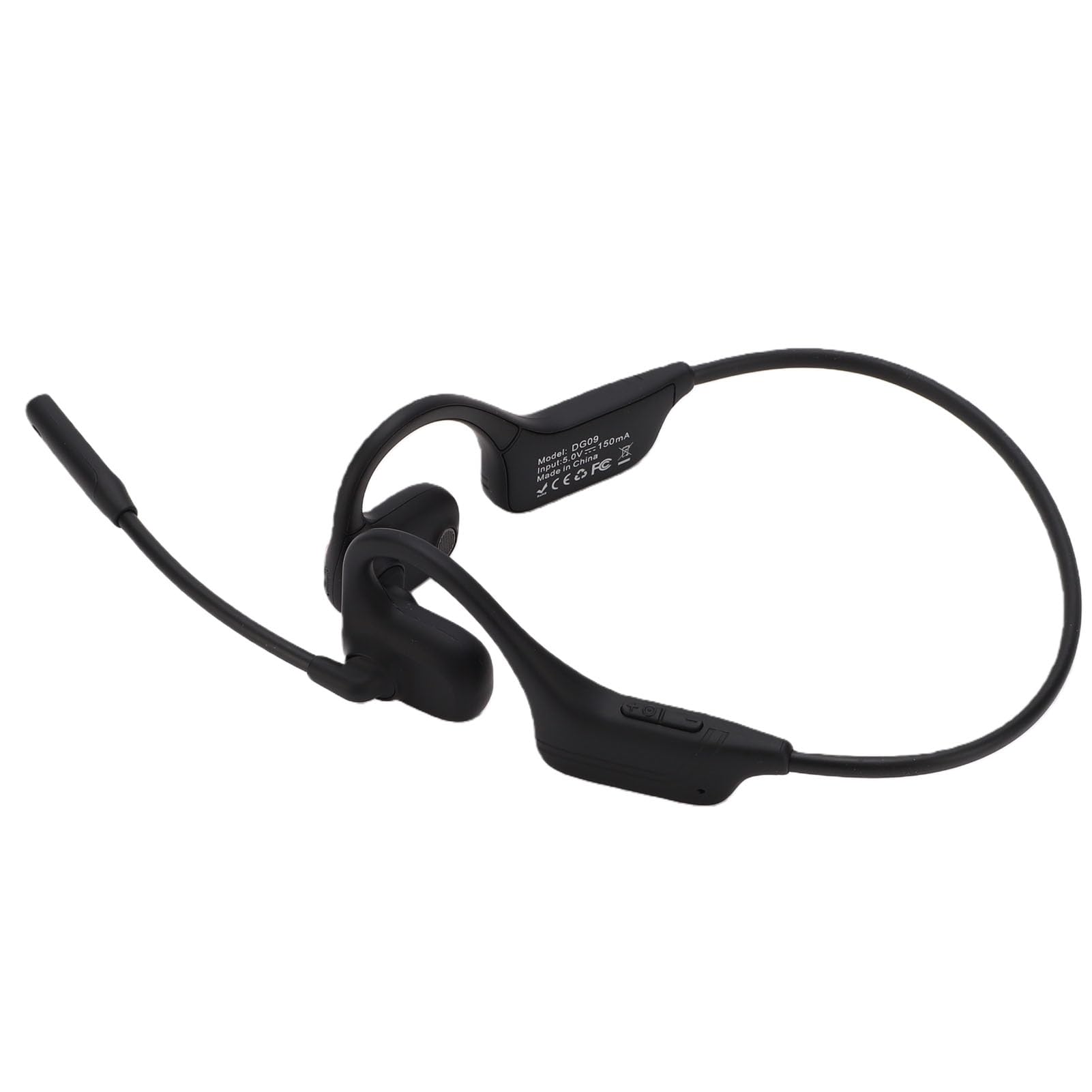 Cocoarm Cuffie a Conduzione Ossea Cuffie Bluetooth a Conduzione Ossea con Microfono AI con Cancellazione del Rumore Bluetooth 5.3 IPX6 Tipo C 29g per Allenamenti Pendolarismo Lavoro a Distanza (BLACK)