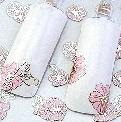 Cjeslna 3D Nail Art Stickers - 2 Sheets Nail Art Decals Diy Decorations Water Transfer Nail Care (Rose) #TOP1