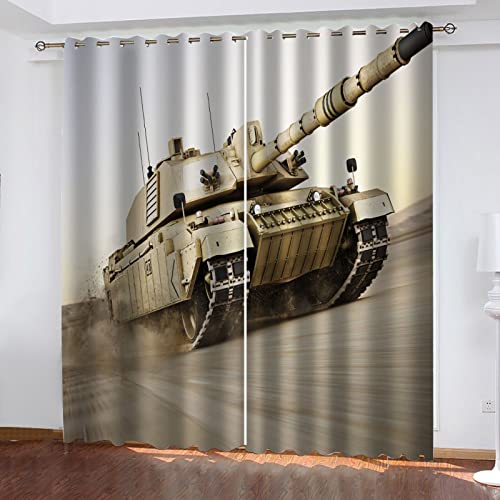BOVZOX Rideaux Salon Occultants 2 Pièces x 117 L x 138cm H Rétro et réservoirs Paire de Rideaux à Oeillets Isolation Thermique/Draperies Tombé Lourd pour...