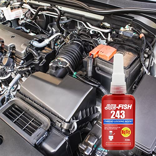 Trava Roscas Azul, 243 Trava roscas tolerante a óleo de força média, Cola de parafuso para automotiv