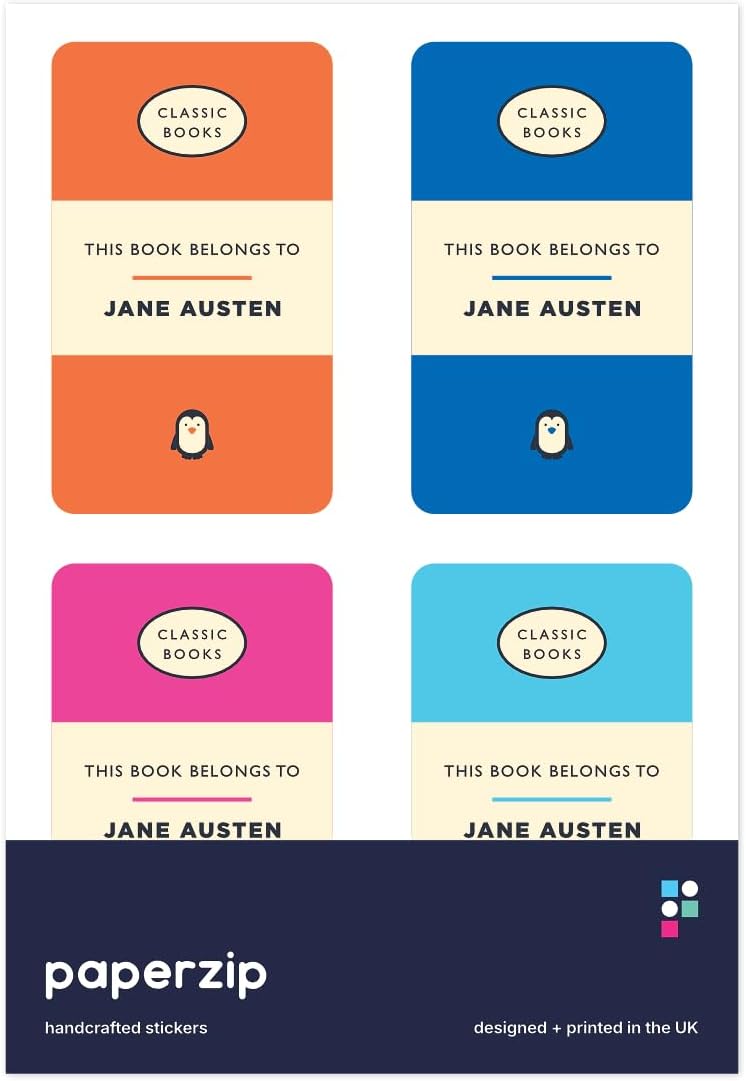 Personalised Classic Book Owner (This Book Belongs To) โ 8 Stickers, 42x71mm, for Children, Teachers, Parents, Organisation