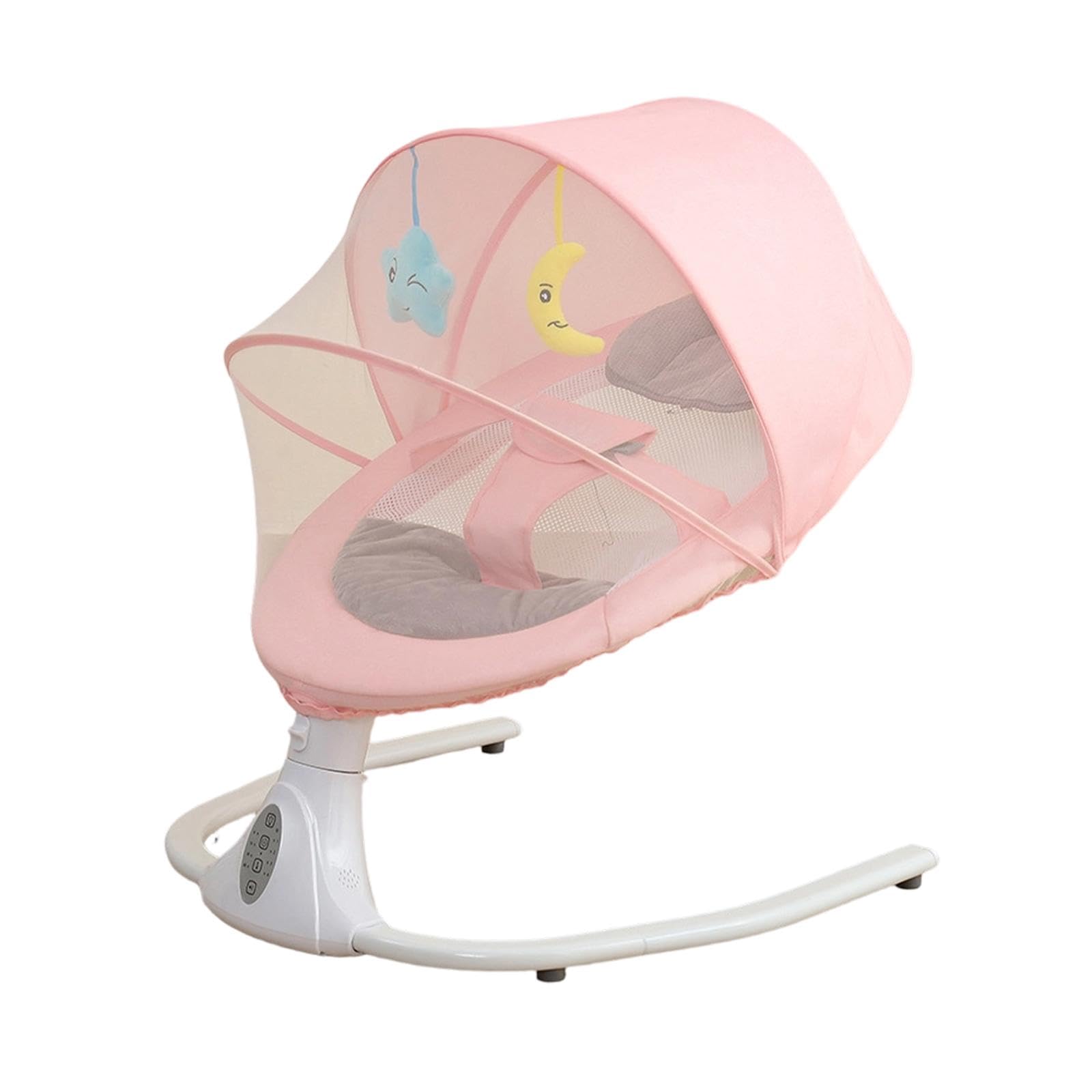 Electric Baby Swing 4 Speeds Seat Cushion Remote Control with Canopy Pink|Baby| Baby Gear| Baby Swings-image-21