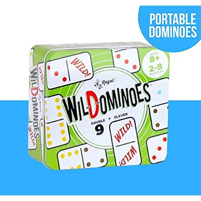 Regal Games Wild Spinner Dominoes Compatible with Spinner and Double 9 Dominoes - Fun Family-Friendly Game Includes Score Pad and Rules Sheet Ideal for 2-8 Players Ages 8+