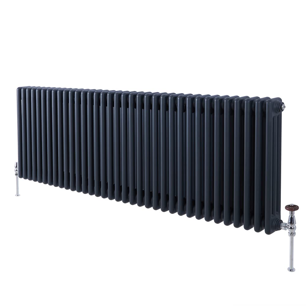 Milano Anthracite Windsor Cast Iron Style Horizontal Triple Column Radiator - 600 X 1595Mm