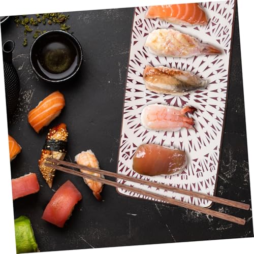Set de 2 platos japoneses de cerámica para sushi con palillos miniatura 7
