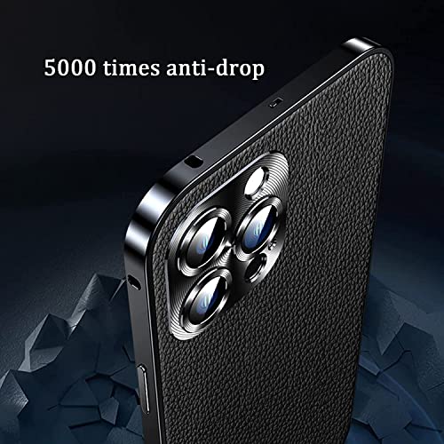 Coque cuir véritable iPhone 13 Pro Max luxe avec protection caméra métal - 4