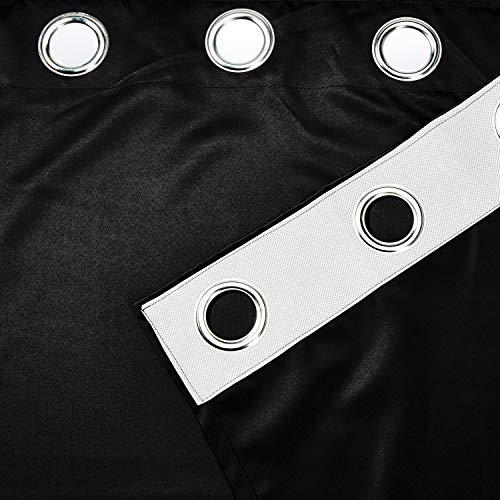 Image of Amazon Brand - Solimo Room Darkening Blackout Door Curtain, 7 Feet, Set of 2 (Black), Eyelet, Solid