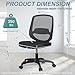 Armless Mesh Ergonomic Desk Office Chair Without Arms for Computer Home Height Adjustable Lumbar Support for Small Spaces