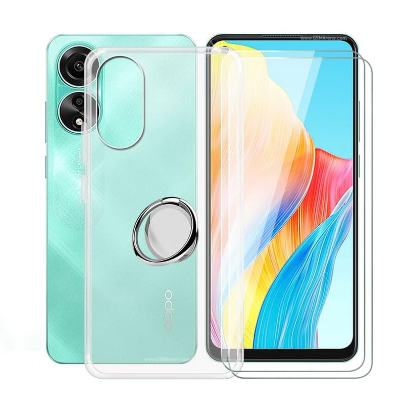 HGJTFANY Custodia per Oppo A78 4G (6.43) + 2 Pezzi Vetro Temperato