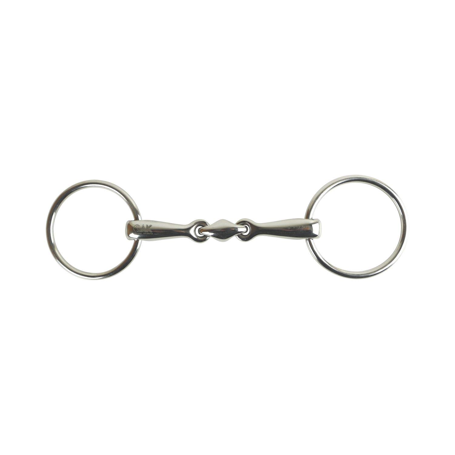 AK Loose Ring Lozenge Horse Riding Bit with Angled Shape in Stainless Steel AKRS-2622 (5.75'', Silver)