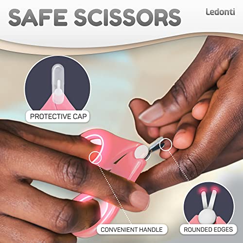 Rechargeable Baby Nail Clippers - Baby Nail Trimmer Electric W/Led Light For Newborn, Infant, Toddler, Kids - Baby Manicure Fingernail Care Set W/Scissors - Baby Essentials Must Haves Grinder Cutter #TOP6