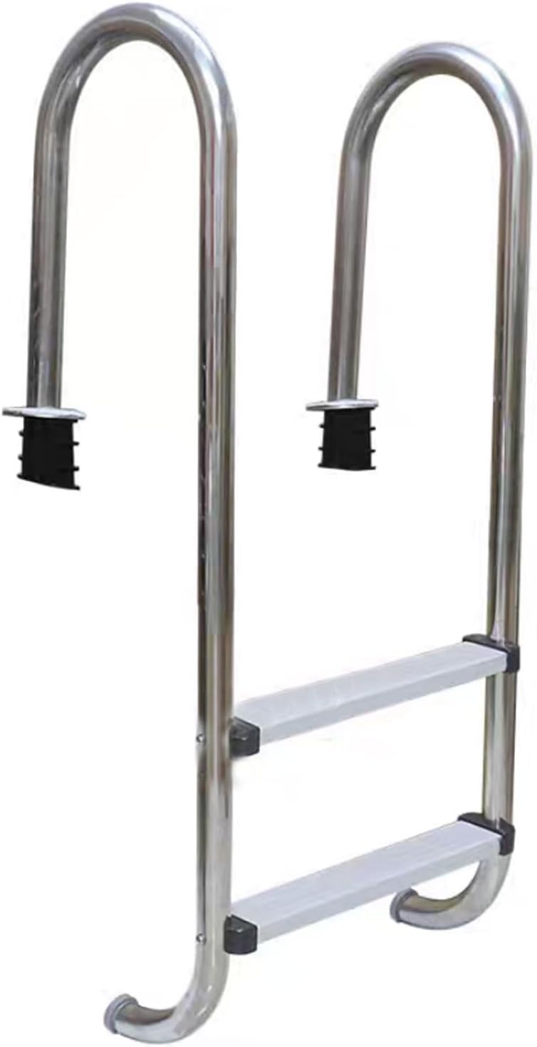 Above Ground Swimming Pool Ladder Steps Inground 304 Stainless Steel Heavy Duty Escalator, 2 Step Pedal for Ground Pools Stair Entry System