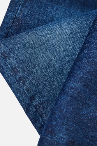 Image of SNITCH Men Flared Fit Jeans | Mid Rise Stone-Washed Denim with Raw Frayed Hem & 5-Pocket Design | 100% Cotton Woven Fabric for Casual & Everyday Wear
