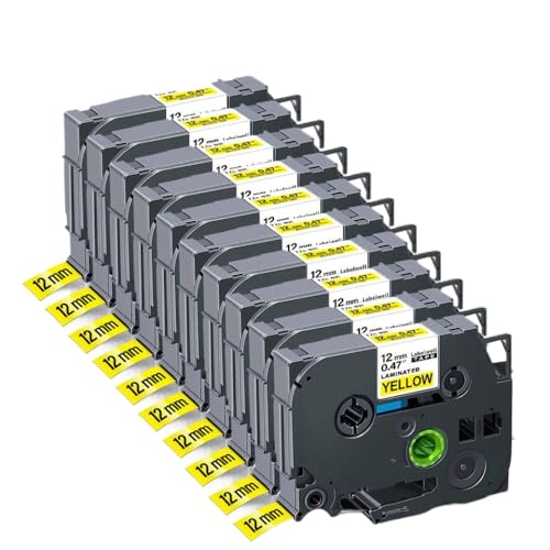 10pcs 231xe[v6mm 9mm 12mmxv^[fƌ݊̂PTH110 221 211 131 631 335At^[}[Pbg(10PK Black on Yellow)