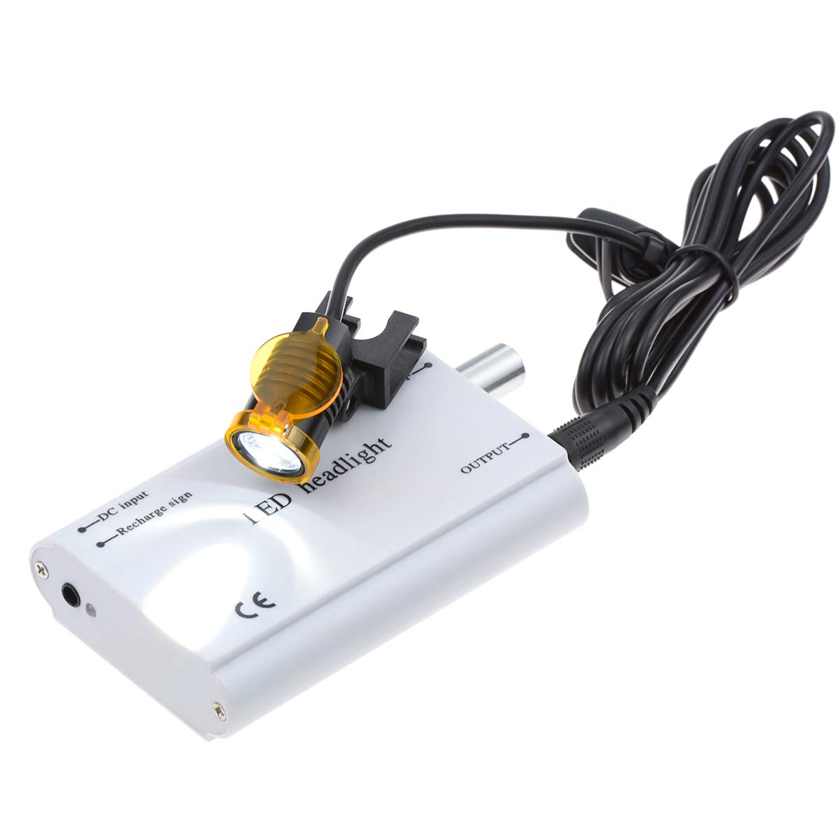 Chirurgische Zahnärztliche 3W LED Scheinwerfer Clip On Taille Hängende Art mit Filter Gürtelclip Stirnlampe für Brille (Silber)