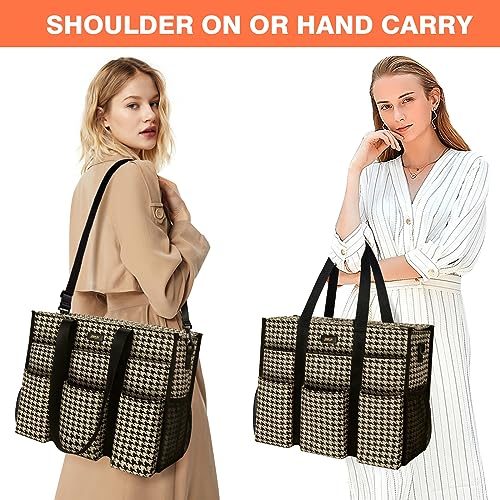 Image of IBFUN Utility Tote Bag with 24 Pockets, Large Teacher Tote for Women with Laptop Compartment, Travel Tote Bag with Zip Top