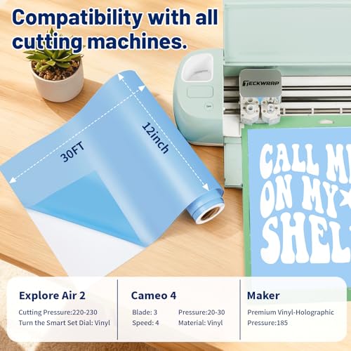TECKWRAP Blue Stencil Vinyl - Blue Stencil Film for Craft Cutter - Removable Vinyl Stencil Paper - Easy to use, No Residue, Multi-Purpose (12” x 30FT) by TECKWRAP - Used condition - Image 5