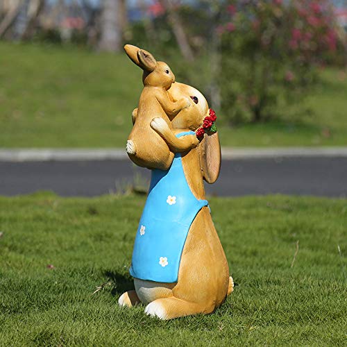 Simulation de lapin mignon et statue décorative en résine 51cm
