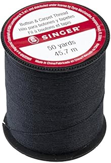 SINGER 67110 Button & Carpet Sewing Thread, 50-Yards, Black