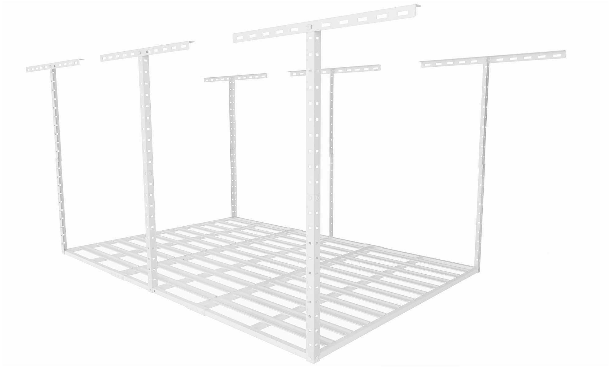 SunsGrove 4x6 Overhead Garage Storage Rack Organization, Adjustable Ceiling Mounted Storage Racks, 800LBS Weight Capacity, 22"-40" Ceiling Dropdown, White