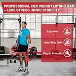 Olympic 2-Inch Hex Weight Lifting Trap Bar for Strength Training, 500-Pound Capacity, Safety Clips, Home Gym for Shoulder Presses, Shrugs, Back Rows - Image 5