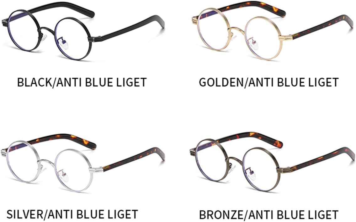 JOVAKIT Retro Round Blue Light Blocking Glasses for Women Men, Vintage Small Circle Metal Frame Fashion Fake Eyeglasses - Image 6