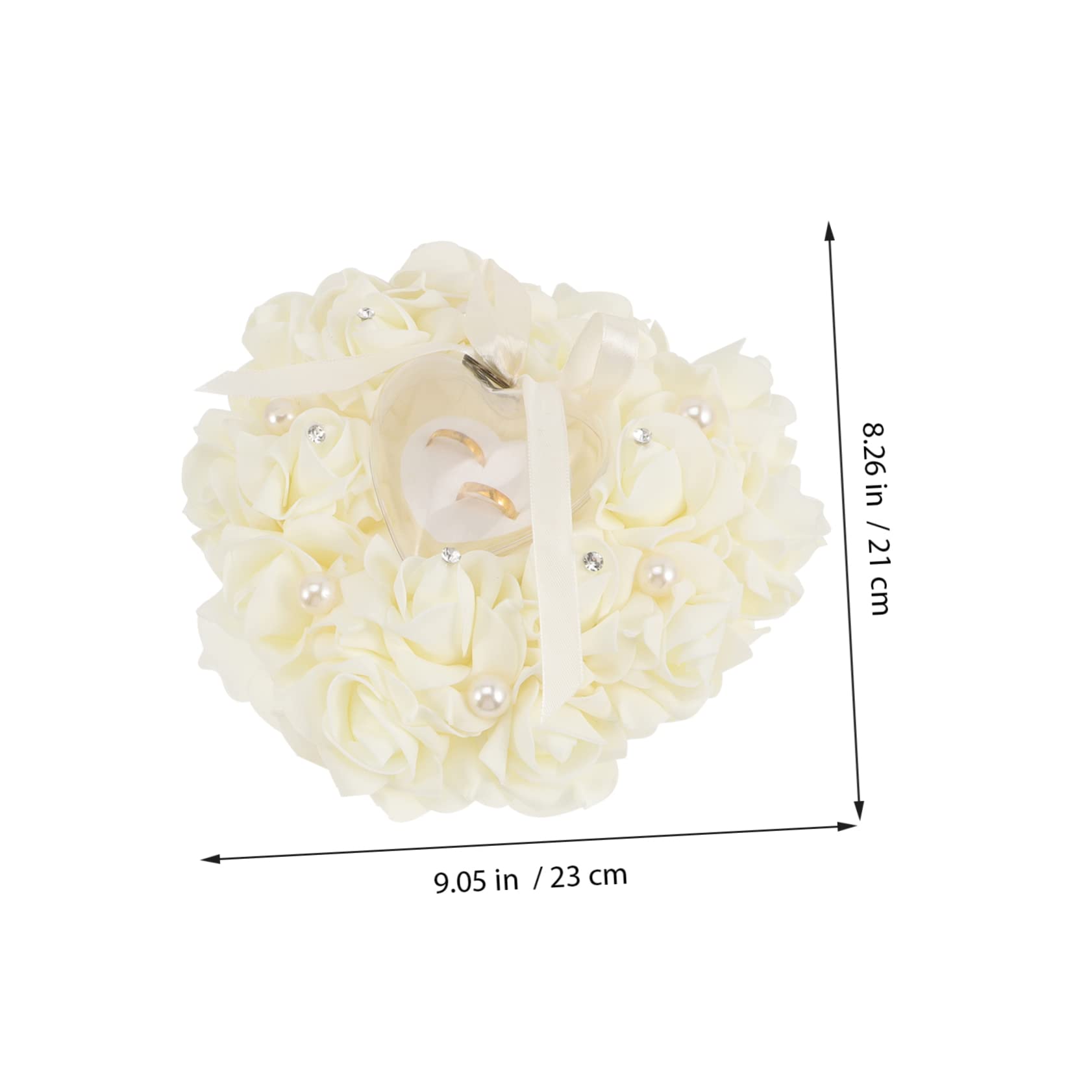 ABOOFAN 4pièces Coussin De Mariage Forme De Cœur Avec Boîte à Anneaux Décorative Accessoire Élégant Pour Mariage Et Fiançailles