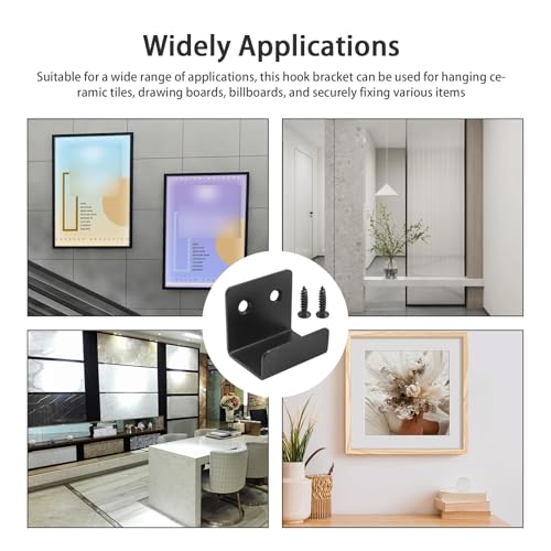 Image of 10Pcs Stainless Steel Tile Hanger Bracket Hook, Heavy Duty J Hook for Mirrors, Picture Frame, Ceramic Wall Display (20mm Inner Width)