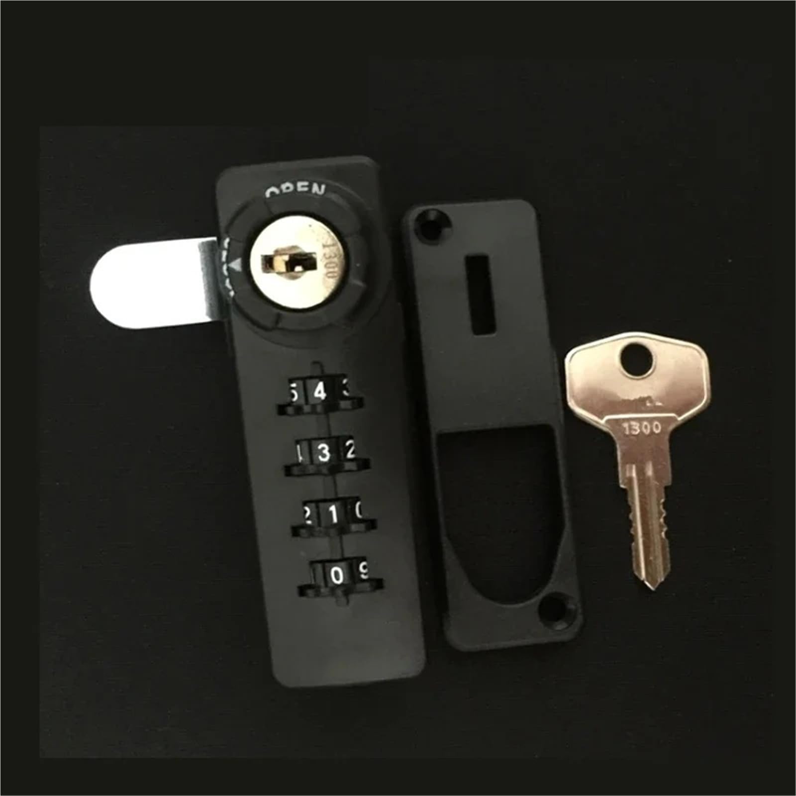 Cerradura de leva combinada for gabinete de 3-4 dígitos con llave de reinicio for puerta, taquilla de gimnasio, joyero MS514 H, 1 unidad(3H Lock Key)