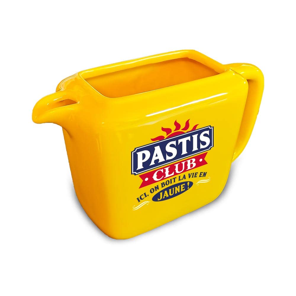 Pichet Pastis Club broc à eau vintage faïence jaune de bistrot