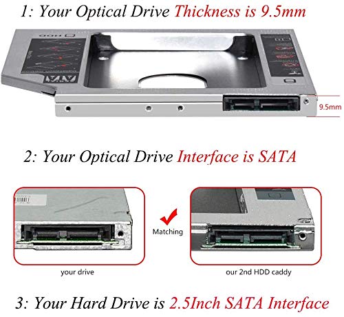 Amazon.com: Padarsey Universal 9.5mm SATA to SATA 2nd SSD HDD Hard