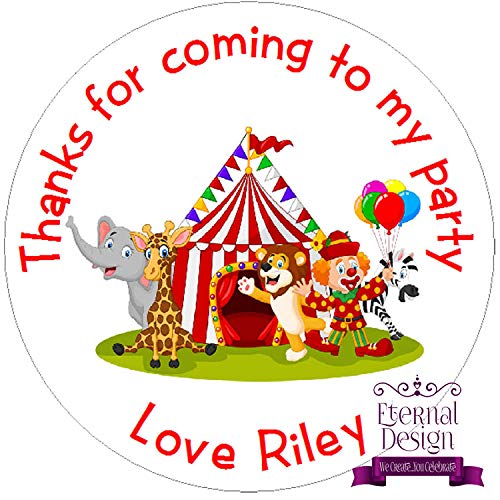 Eternal Design Glossy Circle Stickers Circus Design KBCSN3