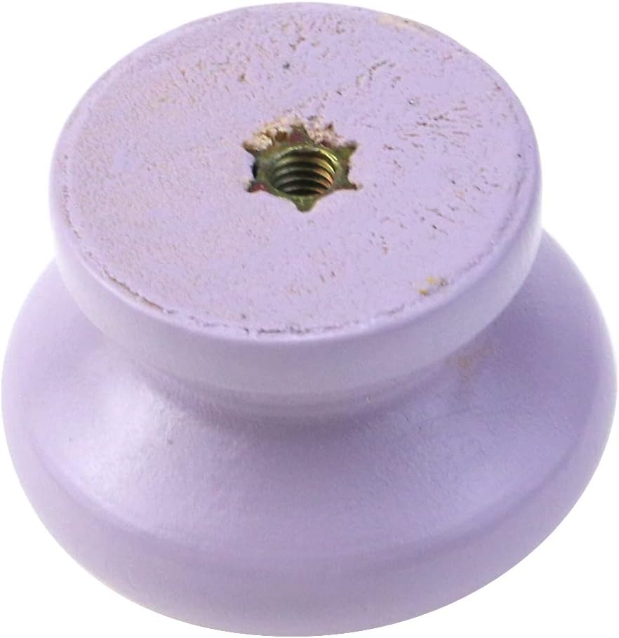 6Pcs Wood Door Knob, Colorful Cute Drawer Cabinet Knob Wood Round Mushroom Shape Knobs Furniture Cabinet Knobs Pull Handles for Cupboard Bedroom Home, 1 Inch (Purple)