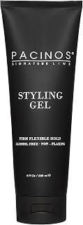 Pacinos Styling Gel 8oz - Firm All-Day Hold, Medium Shine, No Flakes, Conditions & Moisturizes All Hair Types