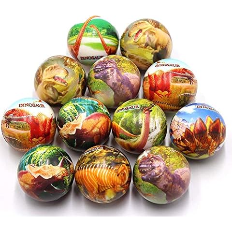 12 Pcs Stress Relief Toys Stress Balls for Adult Stress Relief Squeeze Fun Fidget Toys Animal Balls Cute for Birthday Party Office Christmas Stocking Stuffer Gift ADHD Autism Anxiety (Dinosaur) Cover