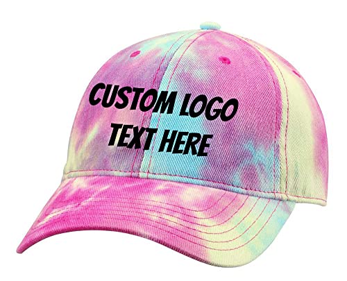 Ink Stitch Sp400 Custom Design Your Own Logo Texts Stitching Tie Dye Cotton Baseball Caps (Rasberry) #TOP29