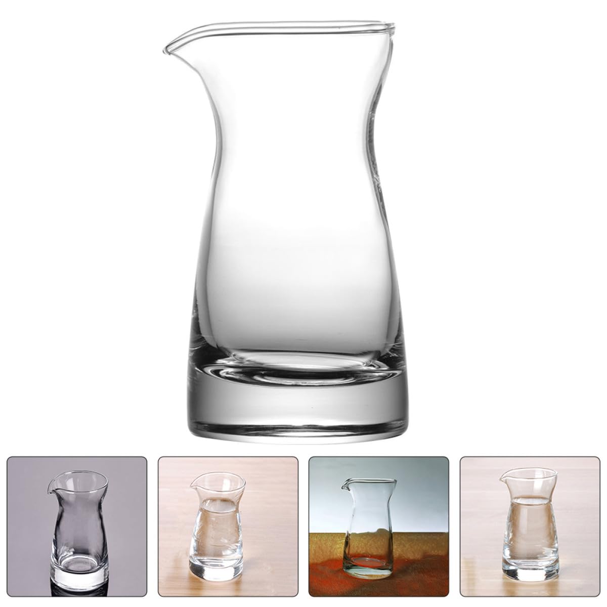 Tofficu Milchkännchen Elegantes Design 80ml Fassungsvermögen 6 Stück aus Glas zum Frischhalten von Milch und Soßen für Küche und Zuhause