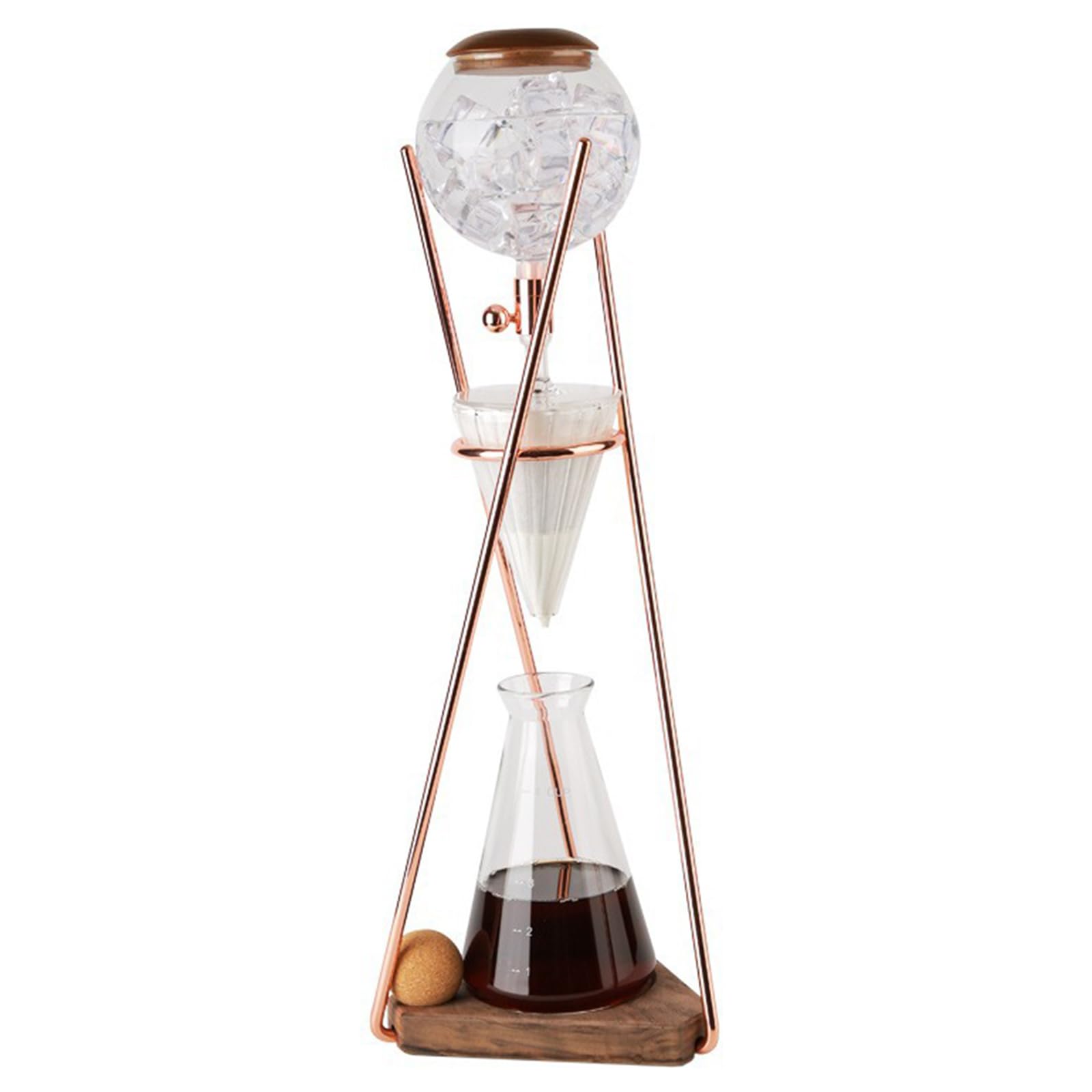 Cold Brew Coffee Tower, 500 Ml Eiskaffeemaschine, Mit Slow Drip-Technologie, Edelstahlständer, Glaskanne, Handgespülter Espresso, Ergibt 3-5 Tassen