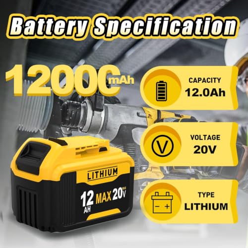 Image of DCB200 12000mAh 20V Replacement for Dewalt 20V Battery