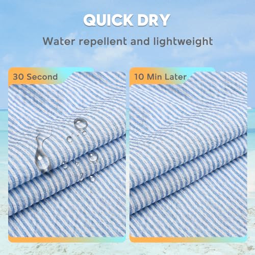 maamgic Men's Swim Trunks 5.5 inch Seersucker Beach Shorts Quick Dry Bathing Suits with Mesh Liner3