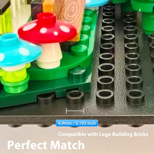 Image of LRANFOW 6 Pack Wall Display Shelf for Lego Standard Bricks, 4x5 inch Dual-Sided, 16x13 Studs 4.8-4.9mm, Supports Up to 2 lbs with Screw, Baseplate Floating Shelves for Builders Room Decor