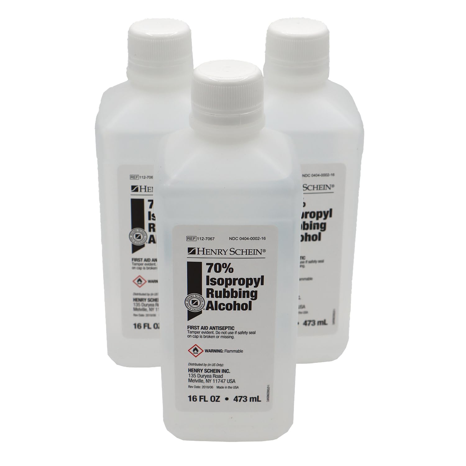 Henry Schein - First Aid Antiseptic, 70% Isopropyl Rubbing Alcohol, 16 fl oz (Pack of 3)