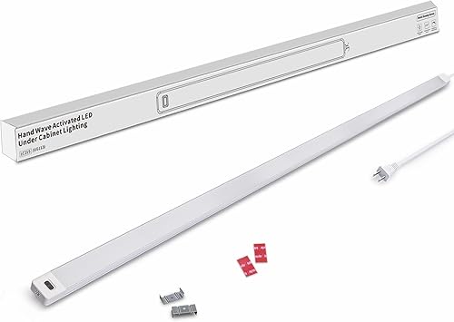 Miniatura 9 de 2 luces onduladas de mano debajo del gabinete, iluminación debajo de la encimera de 16 pulgadas con regulable y 4000 K blanco natural, Plug and