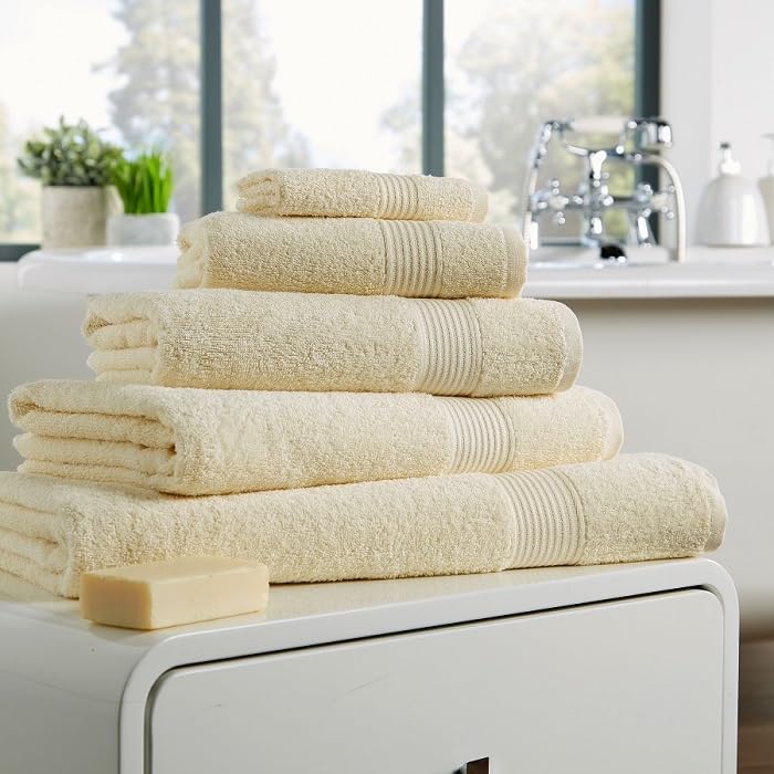 Egyptian Cotton Bath Towel, 500 GSM Home Collection Quick Dry Bathroom Towels Size 70 x 130 cm (1 x Bath Towel, Cream)