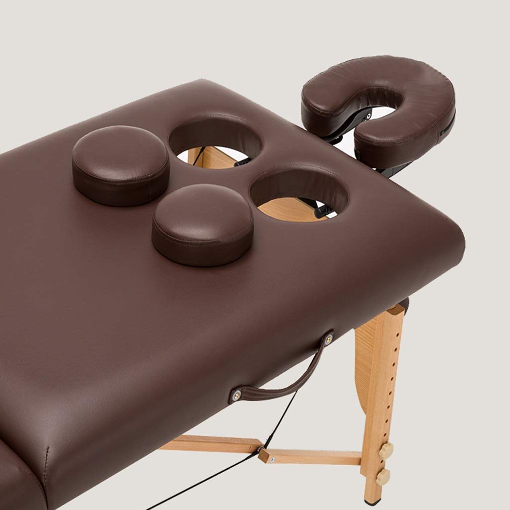 Lettino da Bellezza Portatile, Lettino Spa Pieghevole a 2 sezioni, Adatto per Spa, Massaggi, Bellezza e Altri progetti (Brown)
